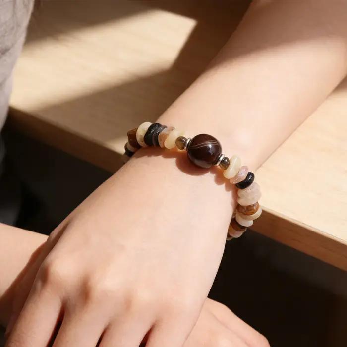 Bracelet en pierre semi-précieuse à cinq éléments pour couples amoureux, guérison des chakras, richesse, yoga et méditation