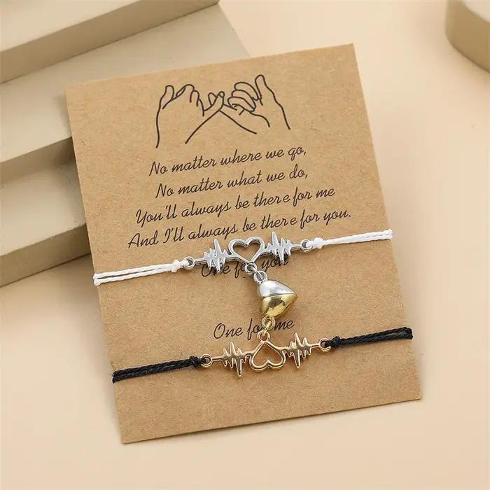 Ensemble de bracelets coeur magnétique pour femme