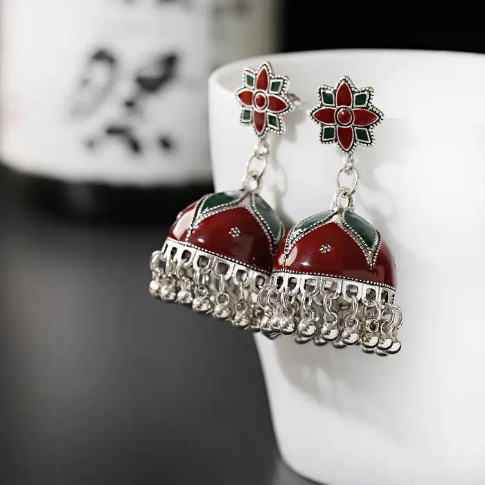 Boucles d'oreilles cloche en émail pour femmes