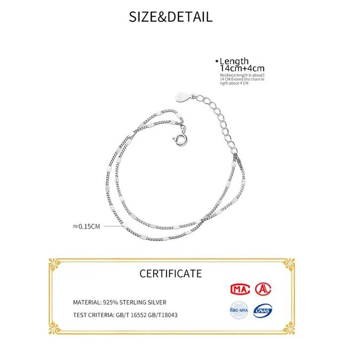 La Monada-Bracelet double couche minimaliste en argent regardé 925 pour femme