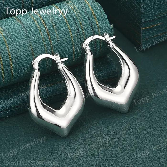 Clips d'oreilles luxueux en argent sterling 925, exquis, pour femmes, accessoires de bijoux tendance