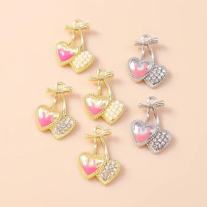 Leslie – breloques cerises en perles de cristal exquises
