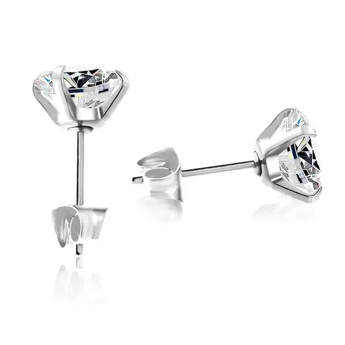 Boucles d'oreilles de luxe en cristal de zircon pour homme et femme modernes avec piercings cartilagineux anti-allergiques occasions spéciales
