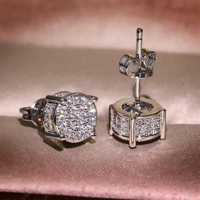 Magnifiques boucles d'oreilles en or véritable 18k pour femme