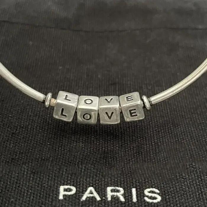Bracelet Classique Ouvert en Argent avec Lettres