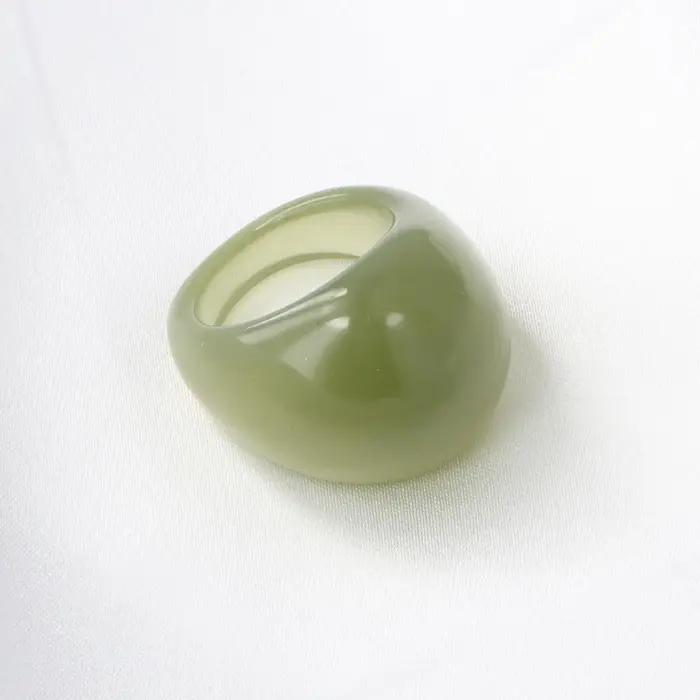 Anneaux acryliques transparents de couleur ambre pour femmes, bagues géométriques en résine, bijoux