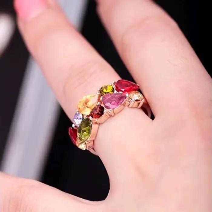 Huretailers-Bague de Doigt en Or Rose pour Femme