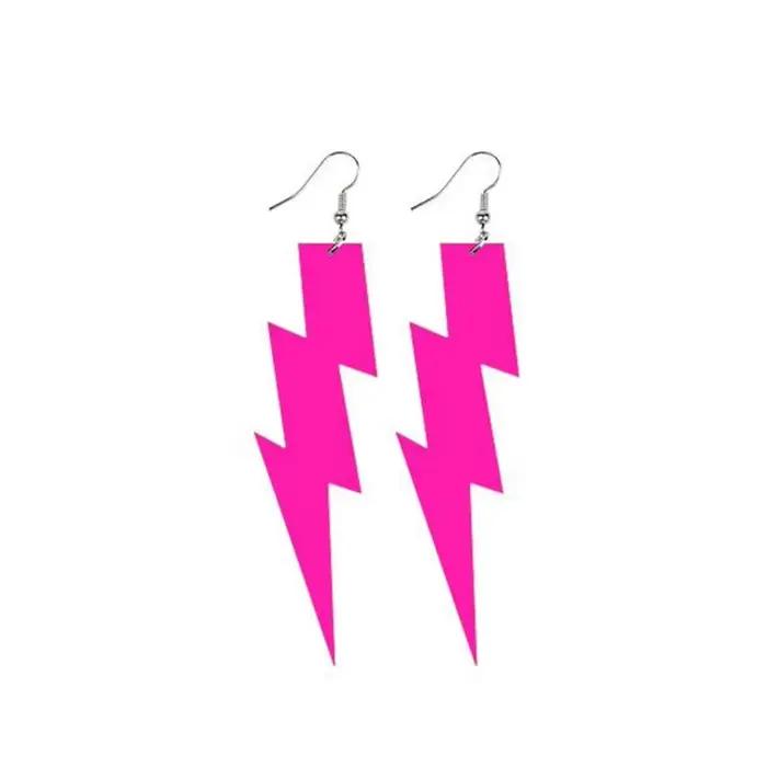 Boucles d'oreilles néon éclatantes pour femmes, pendentifs rétro exagérés couleur bonbon, en acrylique, accessoires lumineux pour tenues de soirée
