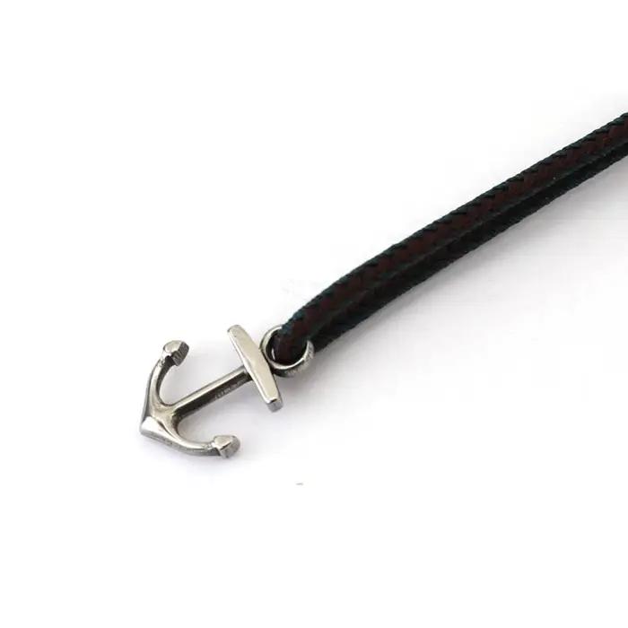 Bracelet Ancre Homme Style Ethnique Corde Fine Acier Inoxydable Ajustable Occasions Spéciales