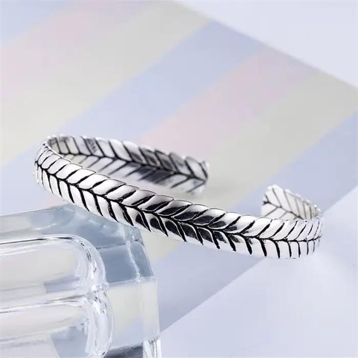 Bracelet Tressé Effet Peau de Serpent en Argent Sterling 925 Pour Femme Occasions Spéciales Chic Et Sophistiquée