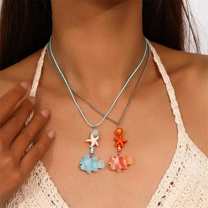 Collier étoile de mer tendance pour femmes et filles