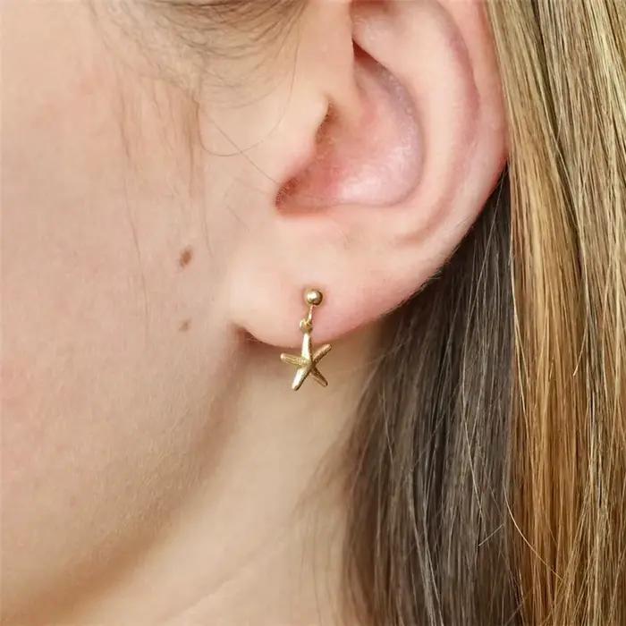 Boucles d'oreilles Boho Gold Filled Seastar pour femmes