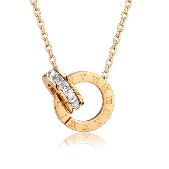 Collier en acier inoxydable plaqué or 18 carats