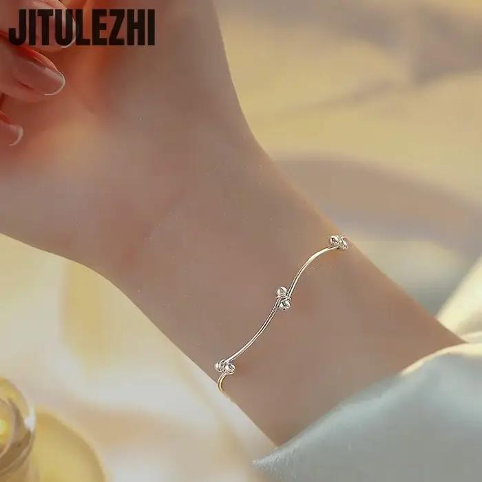Bracelet en argent Sterling 925 pour femmes avec étoile artisanale design moderne pour occasions spéciales