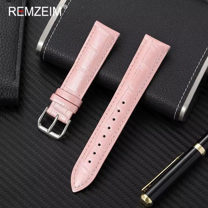 Bracelet de montre en cuir synthétique pour femmes, 14mm, 16mm, 18mm, 20mm, 22mm, décontracté, éléga