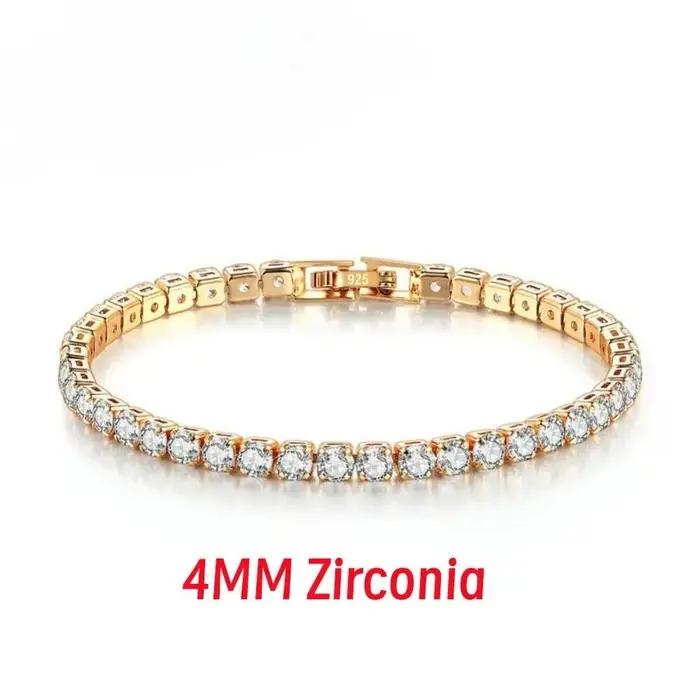 Bracelet de Tennis de Luxe en Argent 925 Serti de Cristaux de Zircone Blancs Pour Femmes Occasions Spéciales Engagement Mode Tendance