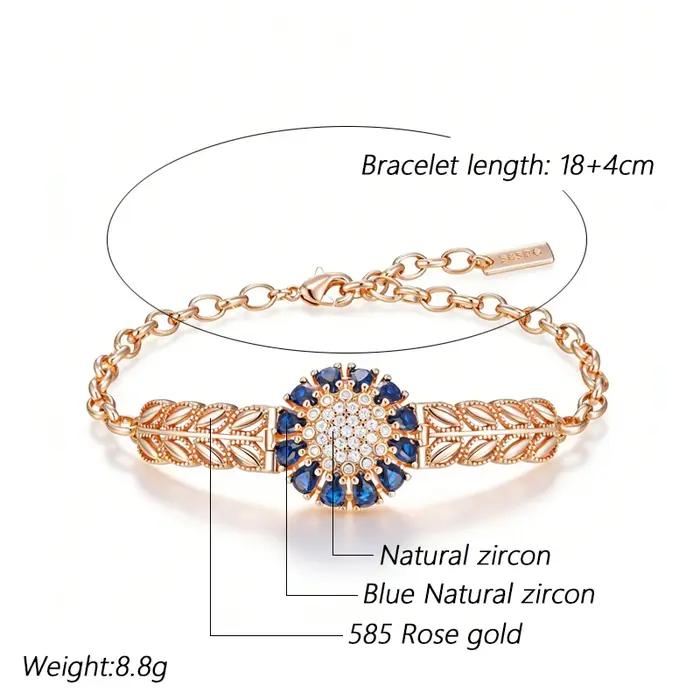 Kinel – Bracelet de luxe couleur or Rose 585 pour femmes