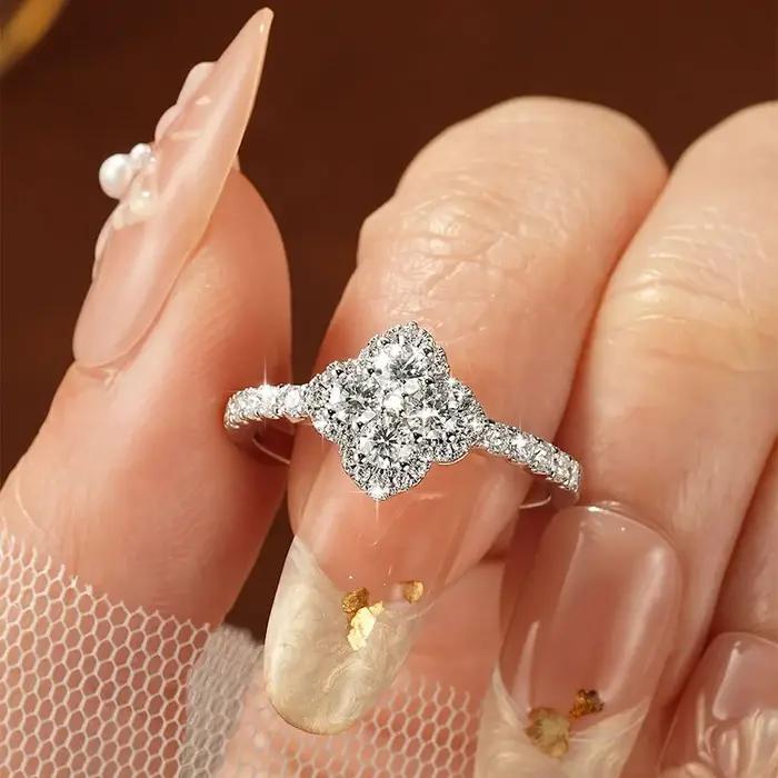 Bague de mariage Rrjzz en moissanite couleur