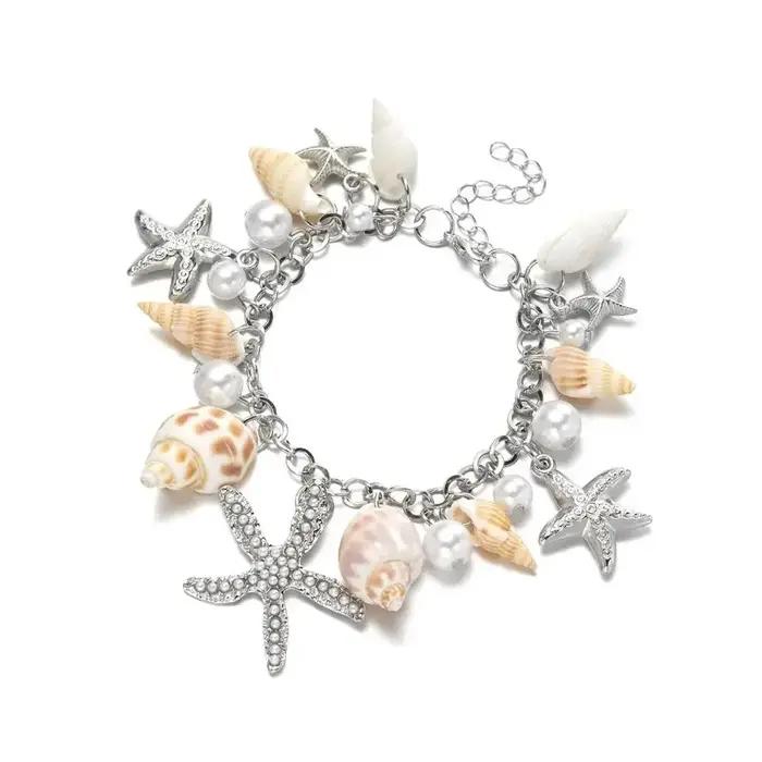 Bracelet de perles de coquillage bohème réglable