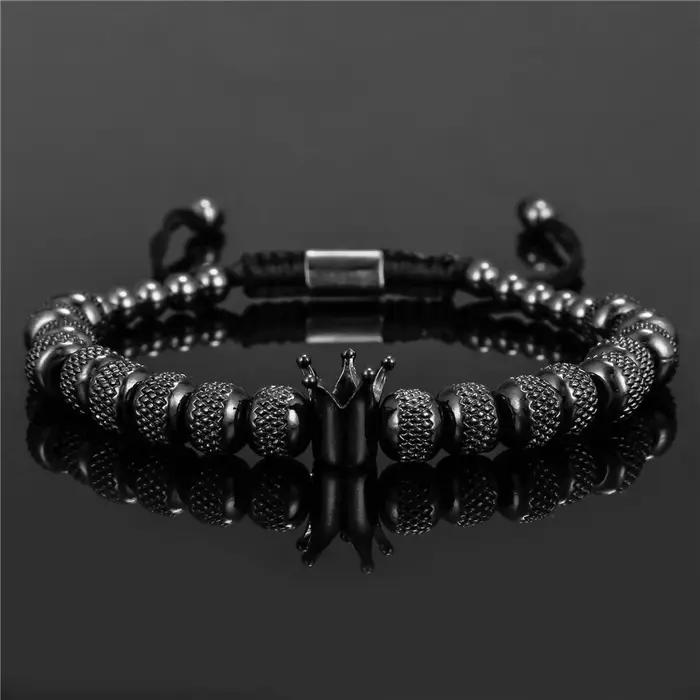 Bracelets à breloques couronne royale simples pour hommes et femmes