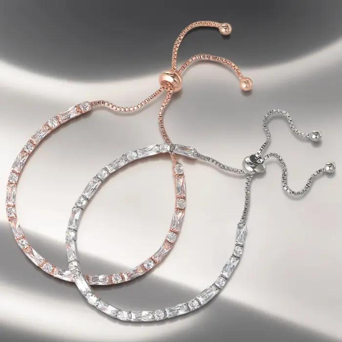 ChimSimple-Bracelet de Tennis en Or Rose pour Femme