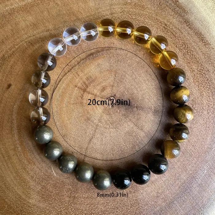 Bracelet ouvre-route, bracelet en pierre d'oeil de tigre et cristal