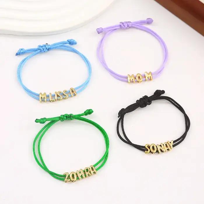 Lettres Bracelet à bricoler soi-même pour femmes filles corde bricolage lettre maman
