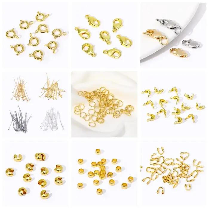 Fermoirs de connecteur d'extrémité de Bracelet en métal en laiton plaqué or 18 carats