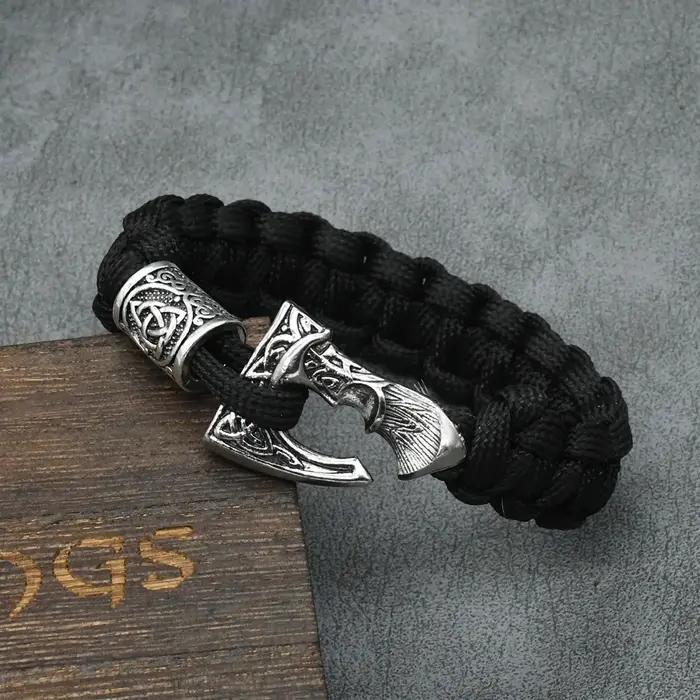 Bracelets en perles Runes Viking Nordiques Trinité pour Hommes