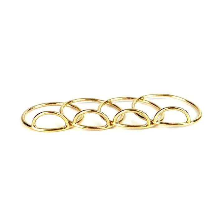 Bague en or rempli unique arc anneaux style punk pour femmes occasions spéciales partys minimalistes et audacieuses