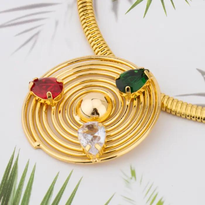 Nouvel ensemble de bijoux couleur or style 2026 : boucles d'oreilles cercle