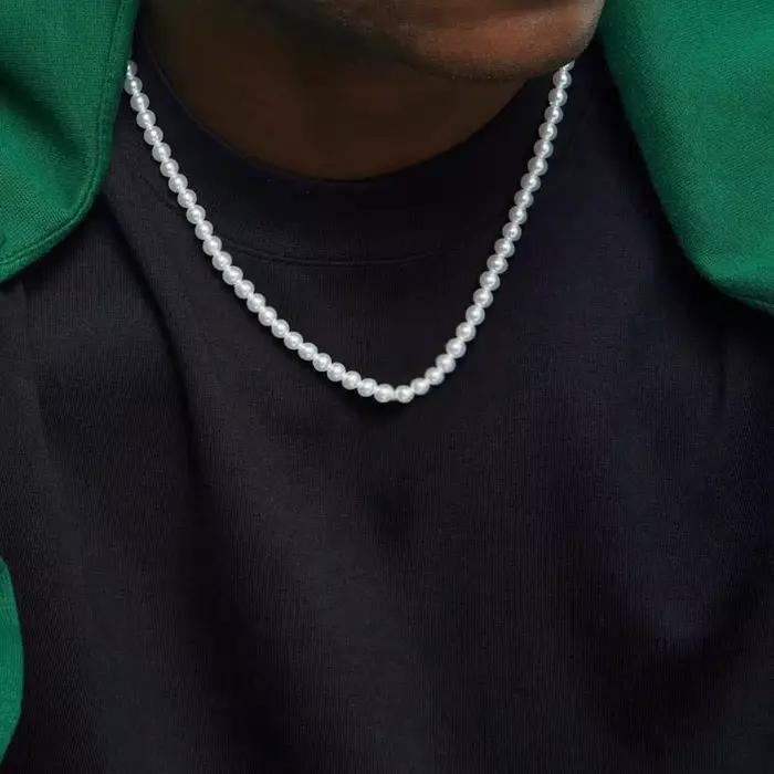 Collier de perles d'imitation transfrontaliers, unisexe, léger, de luxe, tempérament, chaîne de cou polyvalente, bijoux, vente en gros