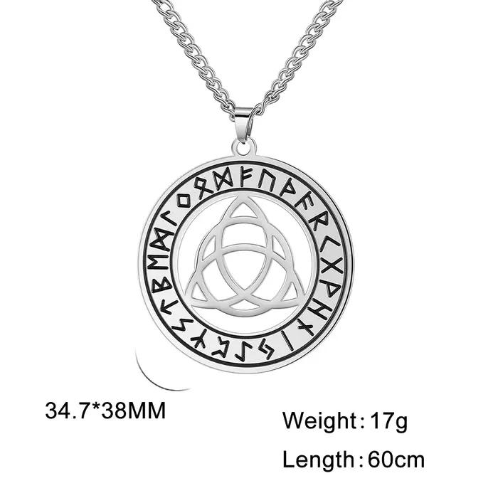 Collier Triquetra Knot en acier inoxydable style vintage pour homme et femme occassions spéciales noel anniversaire