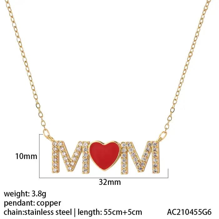 Collier en forme de cœur et de lettre pour femme