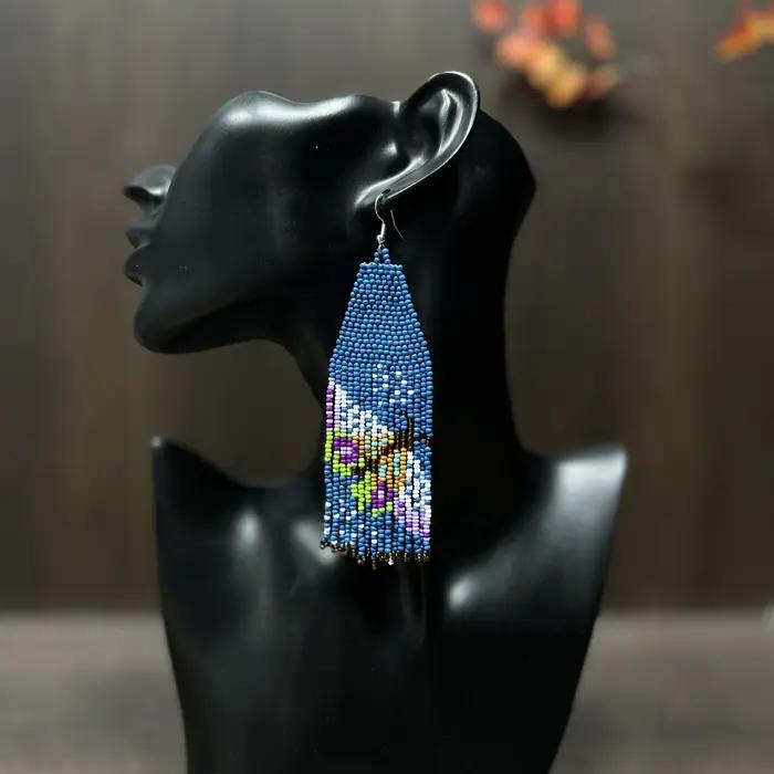 Boucles d'oreilles pendantes style indien