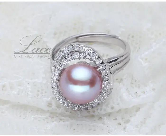 Bagues en perles naturelles de grande taille pour femmes