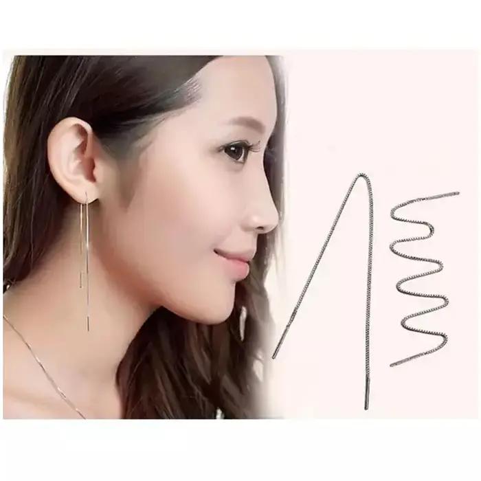 Boucles d'oreilles longues à pampilles en argent Sterling 925