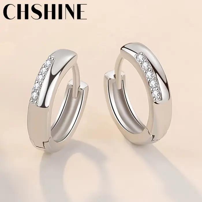 CHSHINE 925 en argent Sterling été Simple Zircon boucles d'oreilles pour les femmes de mariage bijoux de mode