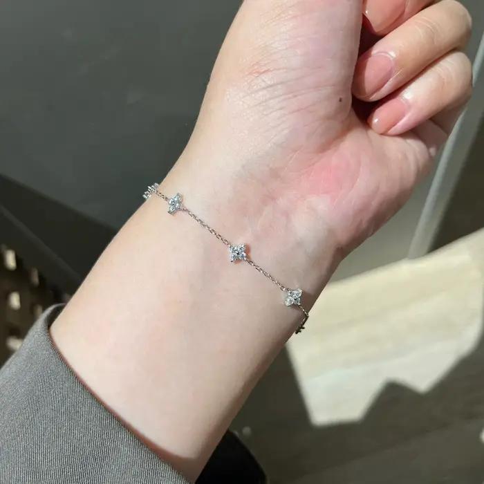 Bracelet Fleur en Argent Sterling 925 pour Femme
