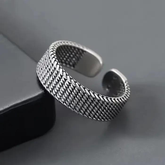 Bague à ligne géométrique pour hommes
