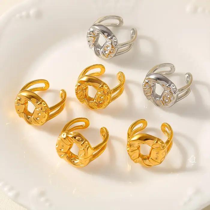 Bagues texturées rétro pour femmes