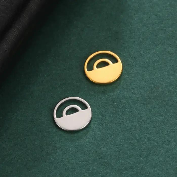 Pendentif Triangulaire Circulaire Creux en Acier Inoxydable