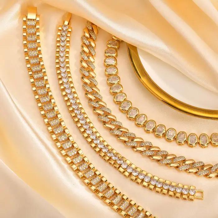 Bracelet de tennis, bracelet en chaîne de strass en zircone cubique CZ