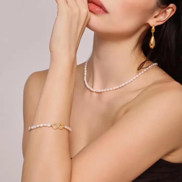 Magnifique bracelet jonc pour femme plaqué or n° 8 bijoux de luxe en cuivre pour mariage et banquet