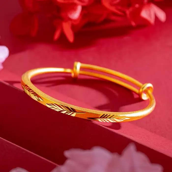 Bracelet en or 18 carats ethnique pour femmes occasion spéciale cadeau fête de mariage anniversaire soirée festive