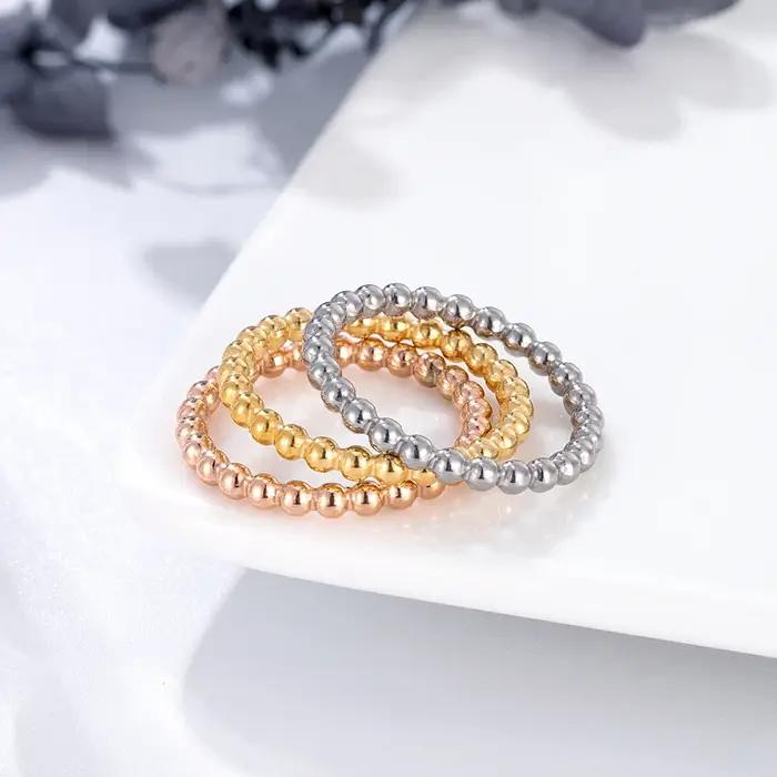 Bague trois en un en forme de chaîne de perles