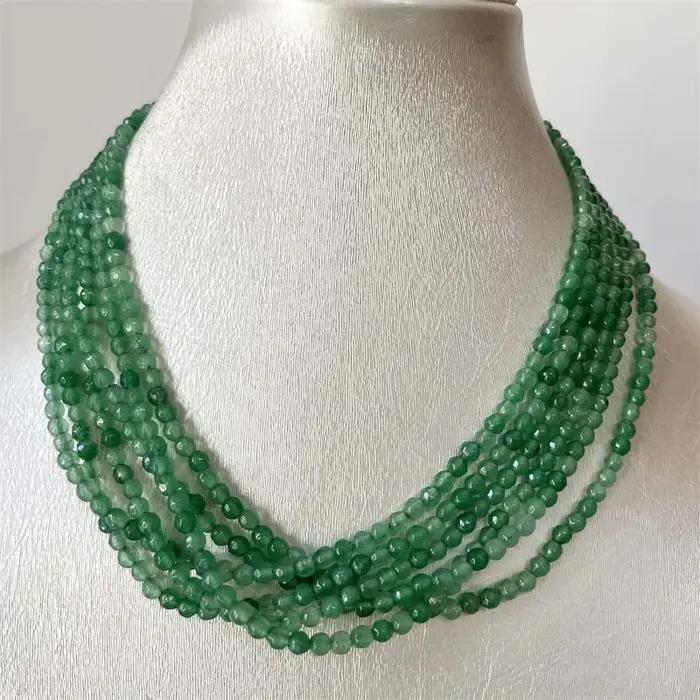 Collier émeraude verte brésilienne à facettes