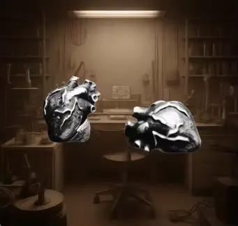 Boucles d'oreilles gothiques anatomiques en forme de cœur humain, bijoux d'anatomie et d'oddities, bijoux Punk