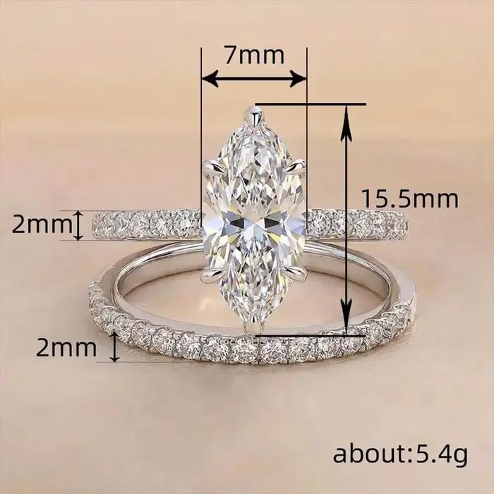 Bague en argent Sterling 925 sertie de zirconium blanc élégante à offrir pour femmes occasions spéciales alliance de mariage style classique luxueux