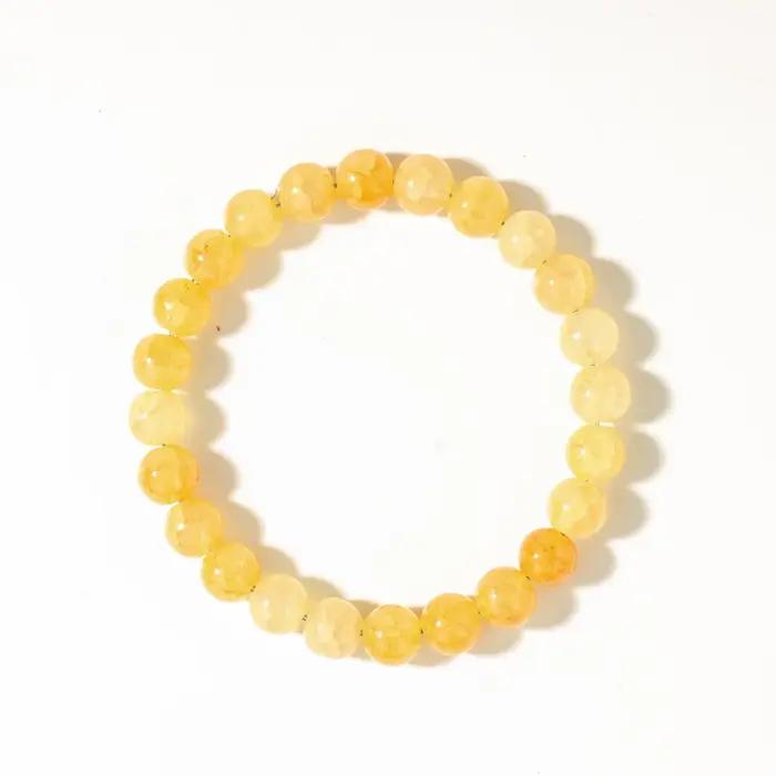 Mode automne joyas bijoux jaune citrine cristal brazaletes argent feng shui pierre perles bracelets
